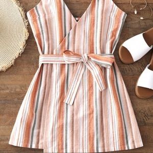 Stripe Wrap Dress